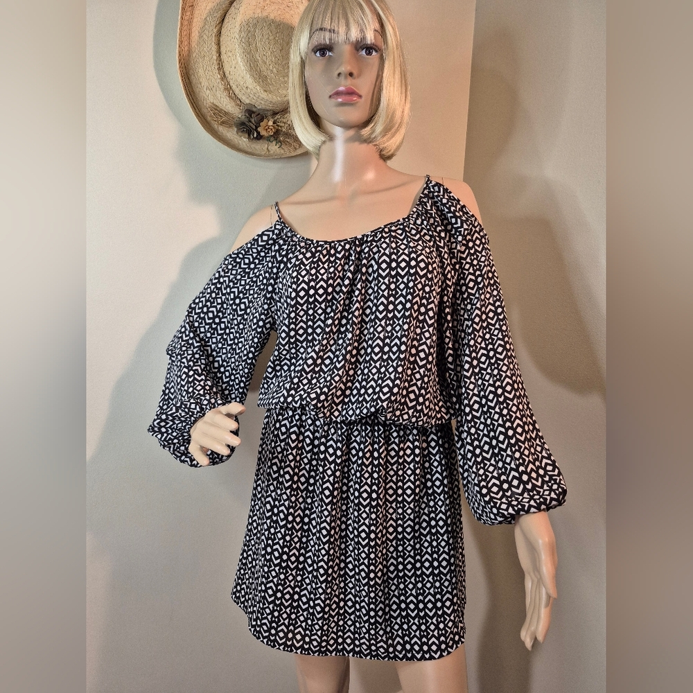 Dex Cold Shoulder Mini Dress Fun Cute Sexy Flowy